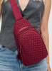 Sol & Selene Sol & Selene - Beyond - The Horizon - Woven Sling Backpack - Wine available at The Good Life Boutique