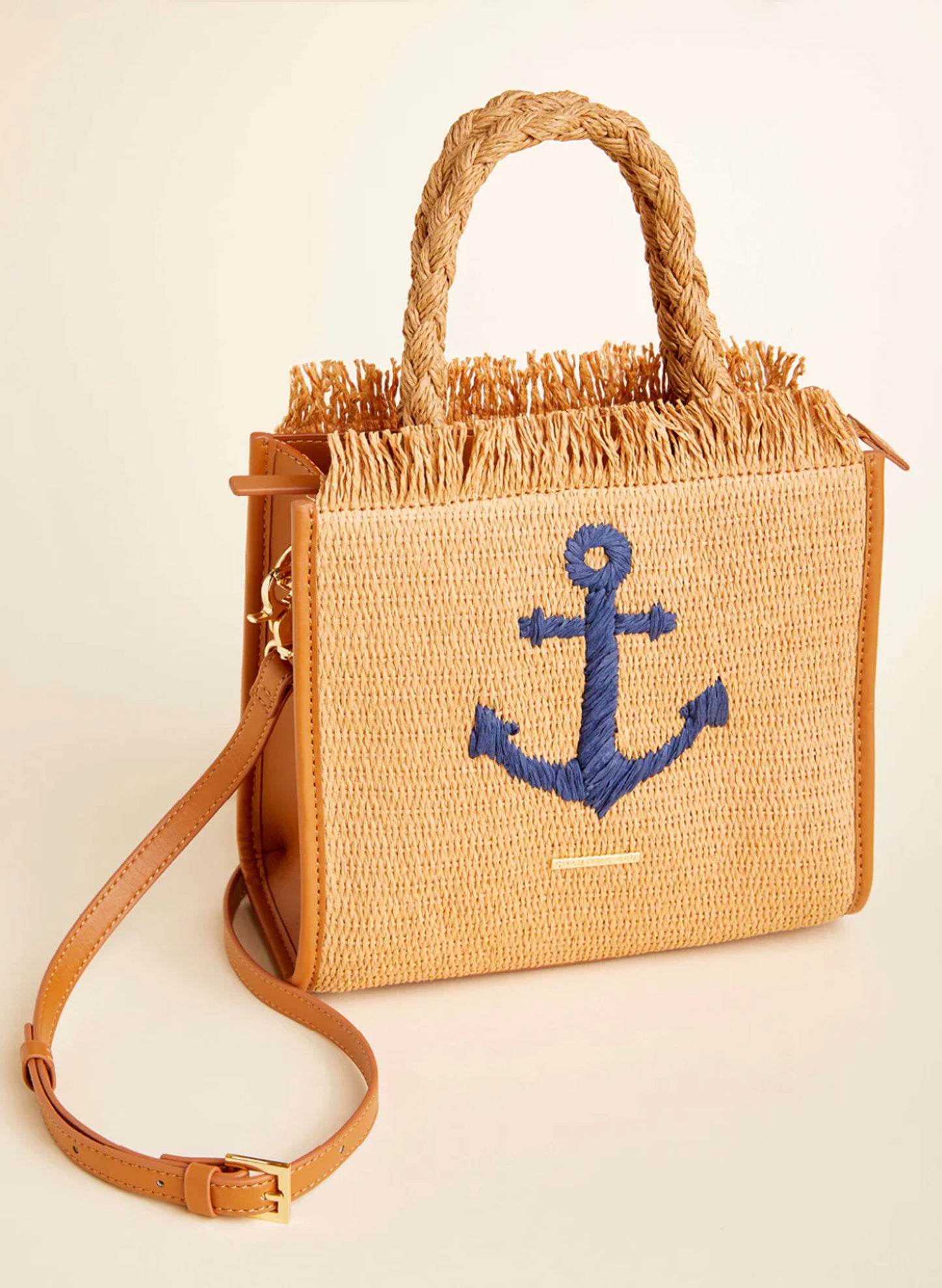 Spartina Woven Straw Dune Satchel Anchor available at The Good Life Boutique