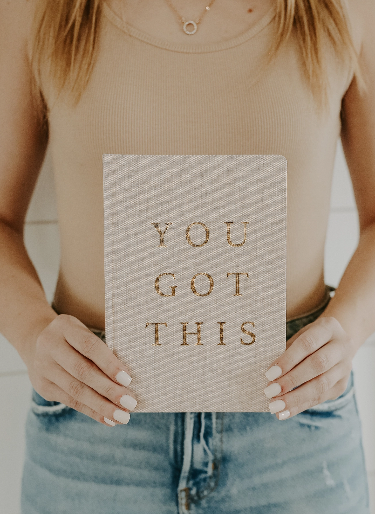 You Got This - Tan and Gold Foil Fabri Journal