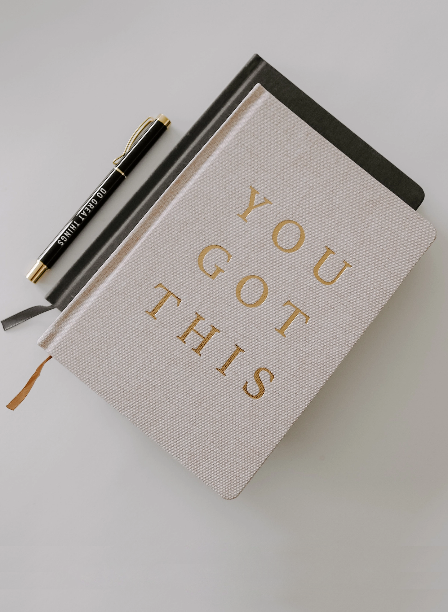 You Got This - Tan and Gold Foil Fabri Journal