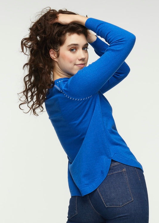 Zaket & Plover Zaket & Plover - Whip Stitched Sweater - Blue available at The Good Life Boutique