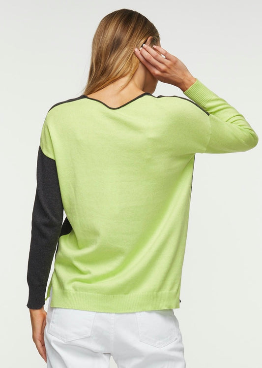 Zaket & Plover Zaket & Plover - Two Tone Sweater - Charcoal available at The Good Life Boutique
