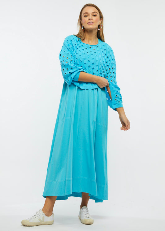 Zaket & Plover Zaket & Plover - Holey Shrug - Turquoise available at The Good Life Boutique