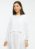 Zaket & Plover Zaket & Plover - Holey Shrug - White available at The Good Life Boutique