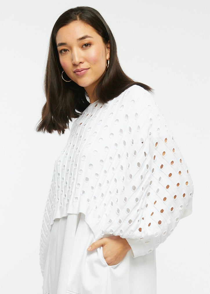 Zaket & Plover Zaket & Plover - Holey Shrug - White available at The Good Life Boutique