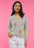 Zaket & Plover Zaket & Plover - Hearts Cardi - Marl available at The Good Life Boutique