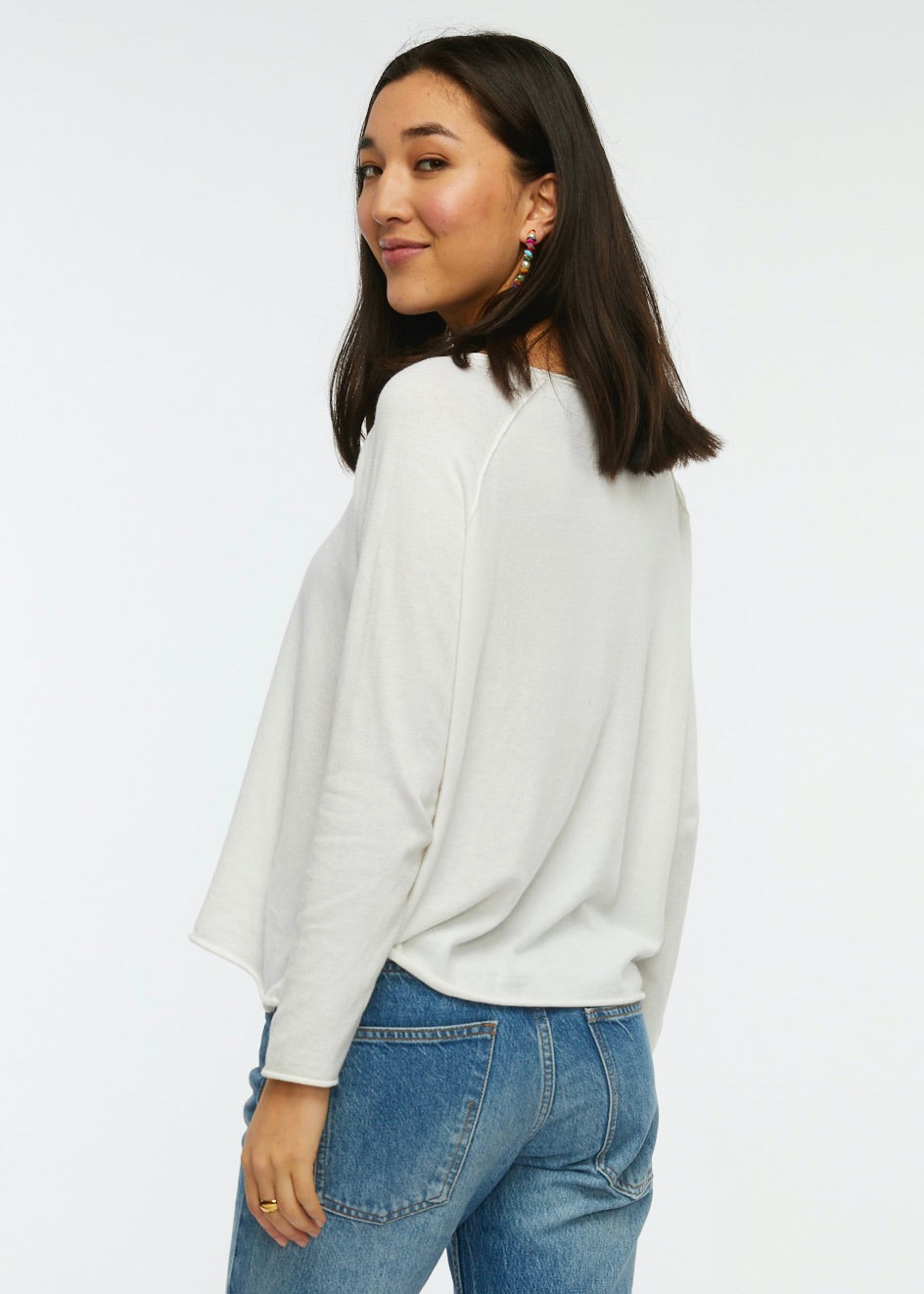 Zaket & Plover - Raglan Stitch Sweater - White