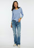 Zaket & Plover Zaket & Plover - Stitch Pocket Sweater - Blueberry available at The Good Life Boutique