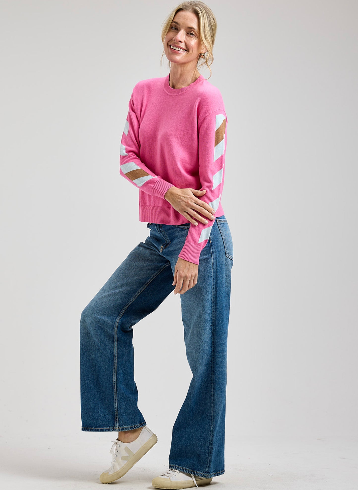 Zaket & Plover Zaket & Plover - Arm Band Sweater - Bubblegum available at The Good Life Boutique