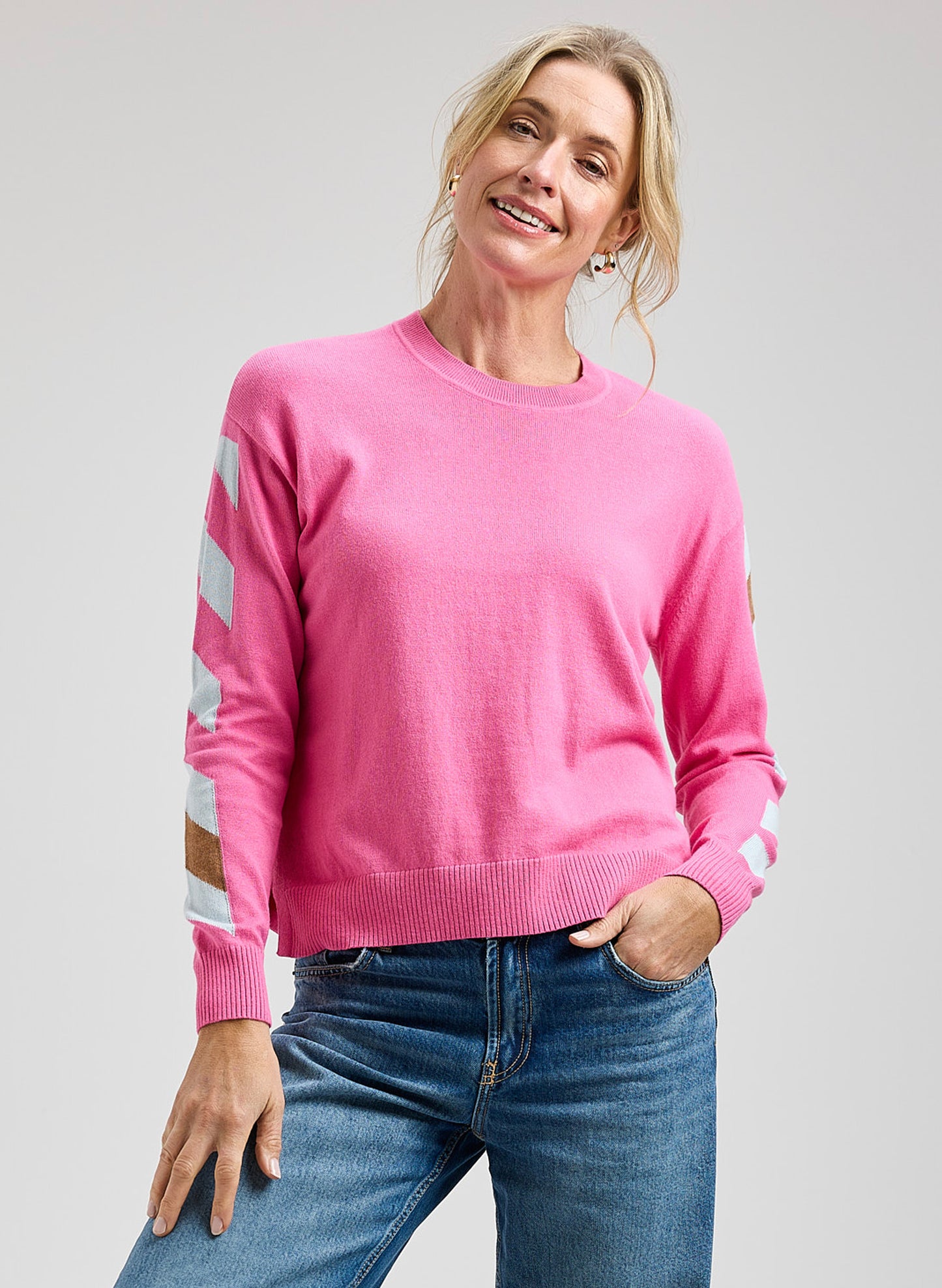Zaket & Plover Zaket & Plover - Arm Band Sweater - Bubblegum available at The Good Life Boutique