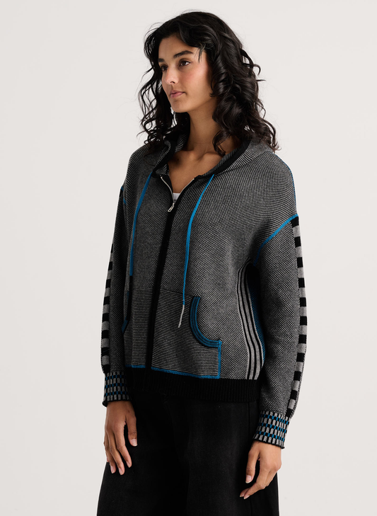 Zaket & Plover Zaket & Plover - Birdseye Hoodie - Black available at The Good Life Boutique