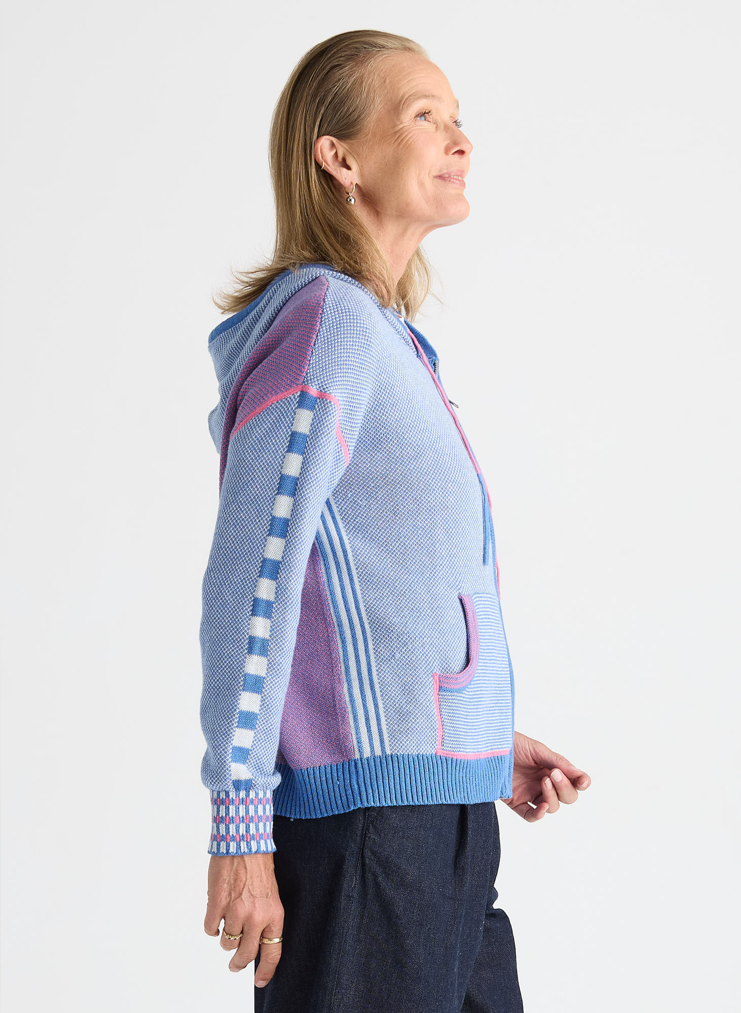 Zaket & Plover Zaket & Plover - Birdseye Hoodie - Chambray available at The Good Life Boutique
