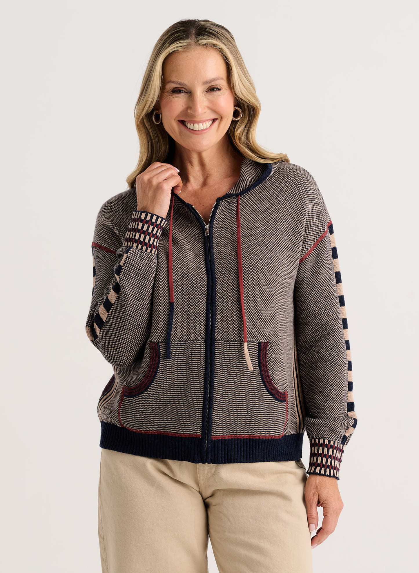 Zaket & Plover Zaket & Plover - Birdseye Hoodie - Dark Denim available at The Good Life Boutique