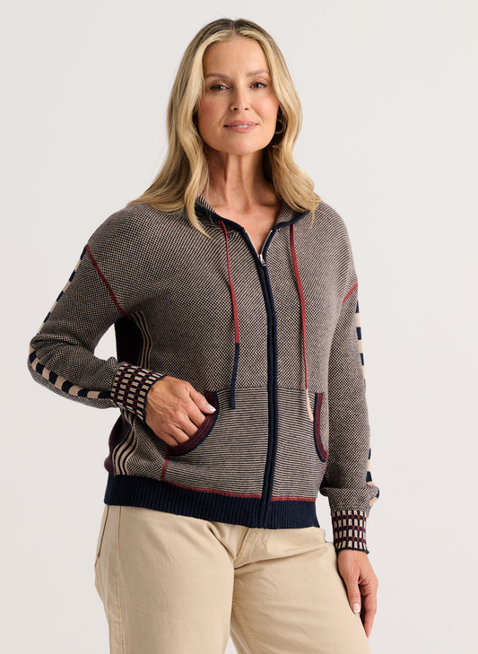 Zaket & Plover Zaket & Plover - Birdseye Hoodie - Dark Denim available at The Good Life Boutique