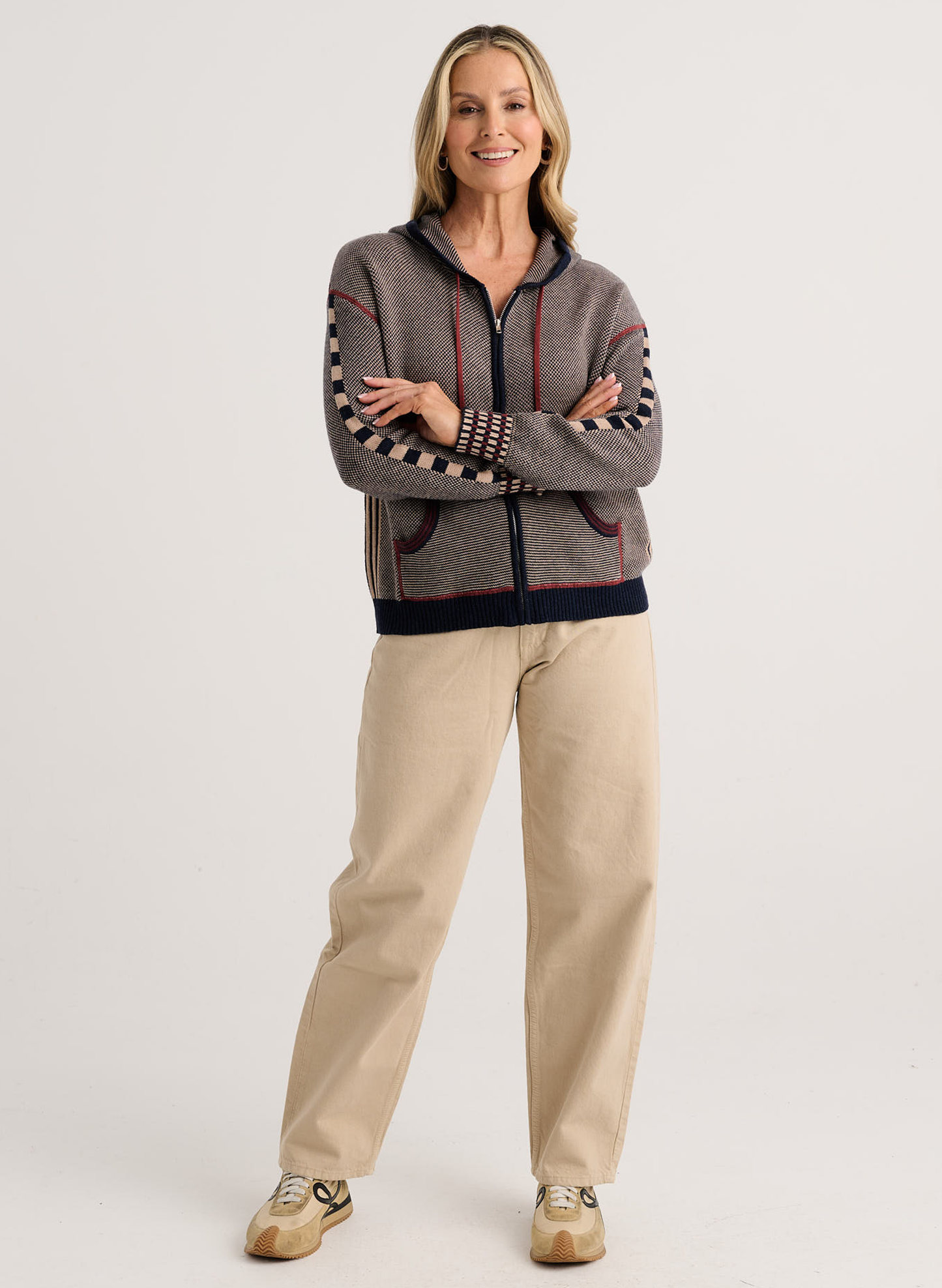 Zaket & Plover Zaket & Plover - Birdseye Hoodie - Dark Denim available at The Good Life Boutique