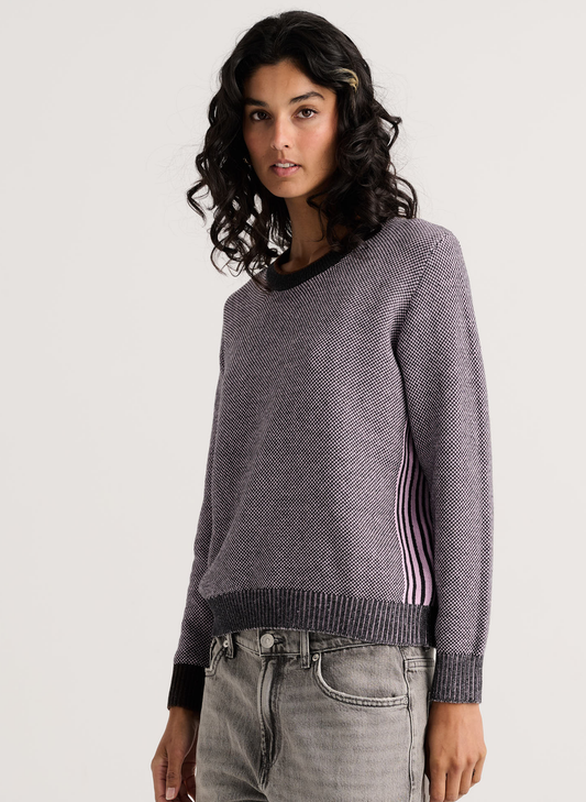 Zaket & Plover Zaket & Plover - Birdseye Sweater - Charcoal available at The Good Life Boutique