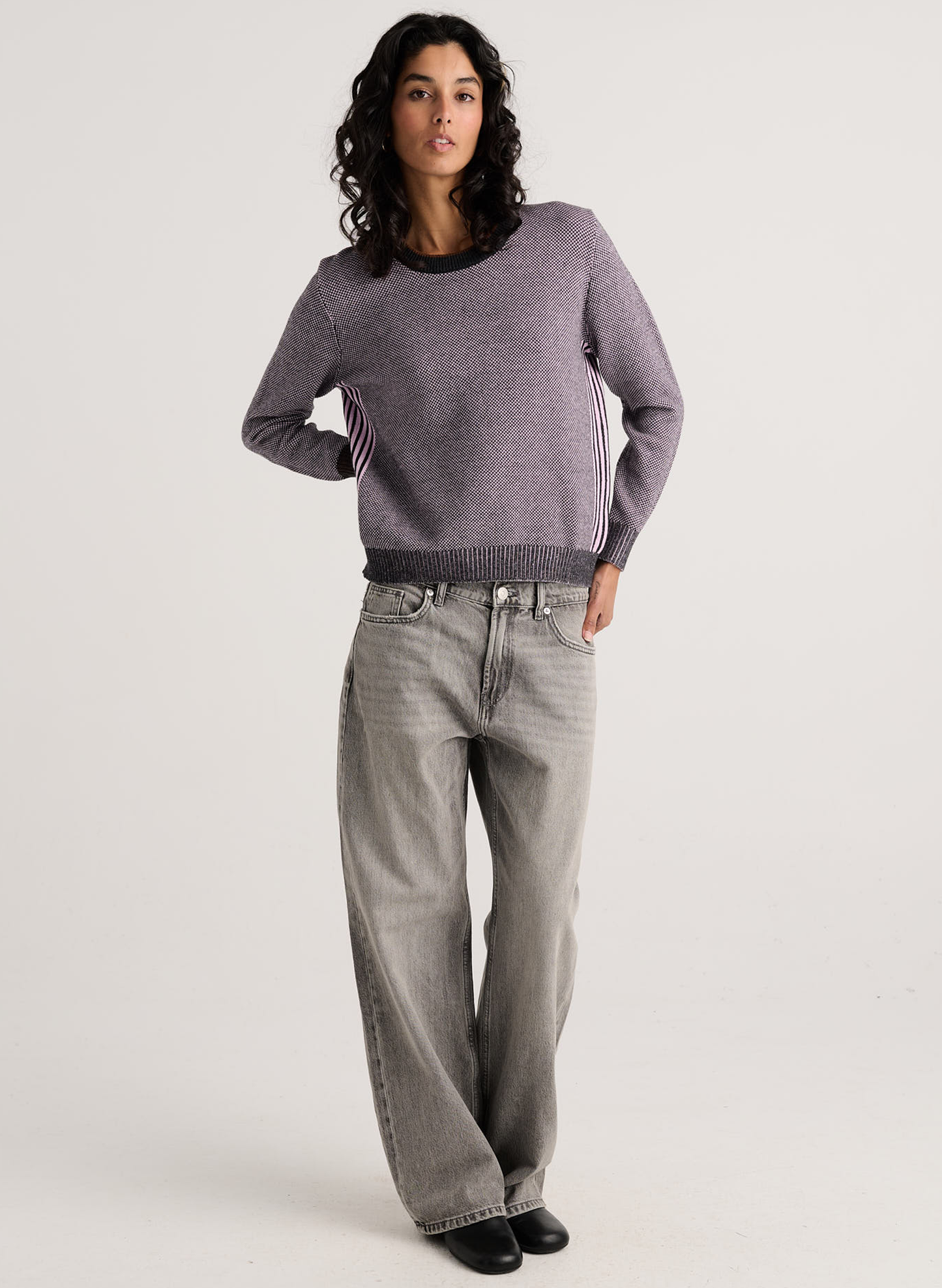 Zaket & Plover - Birdseye Sweater - Charcoal