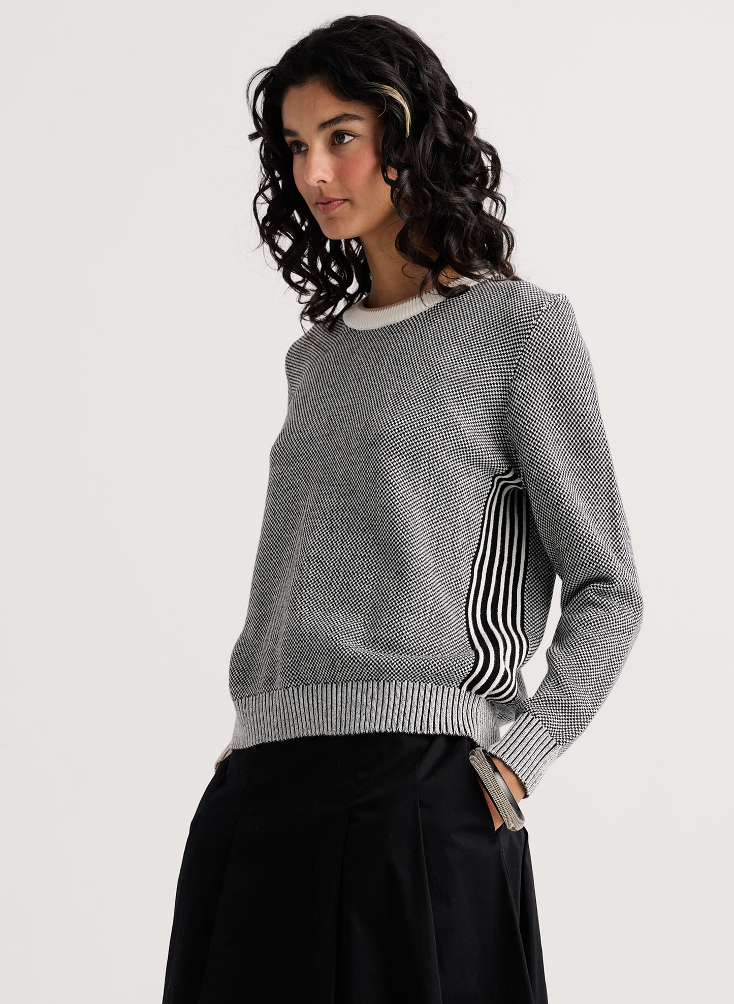 Zaket & Plover - Birdseye Sweater - Snow
