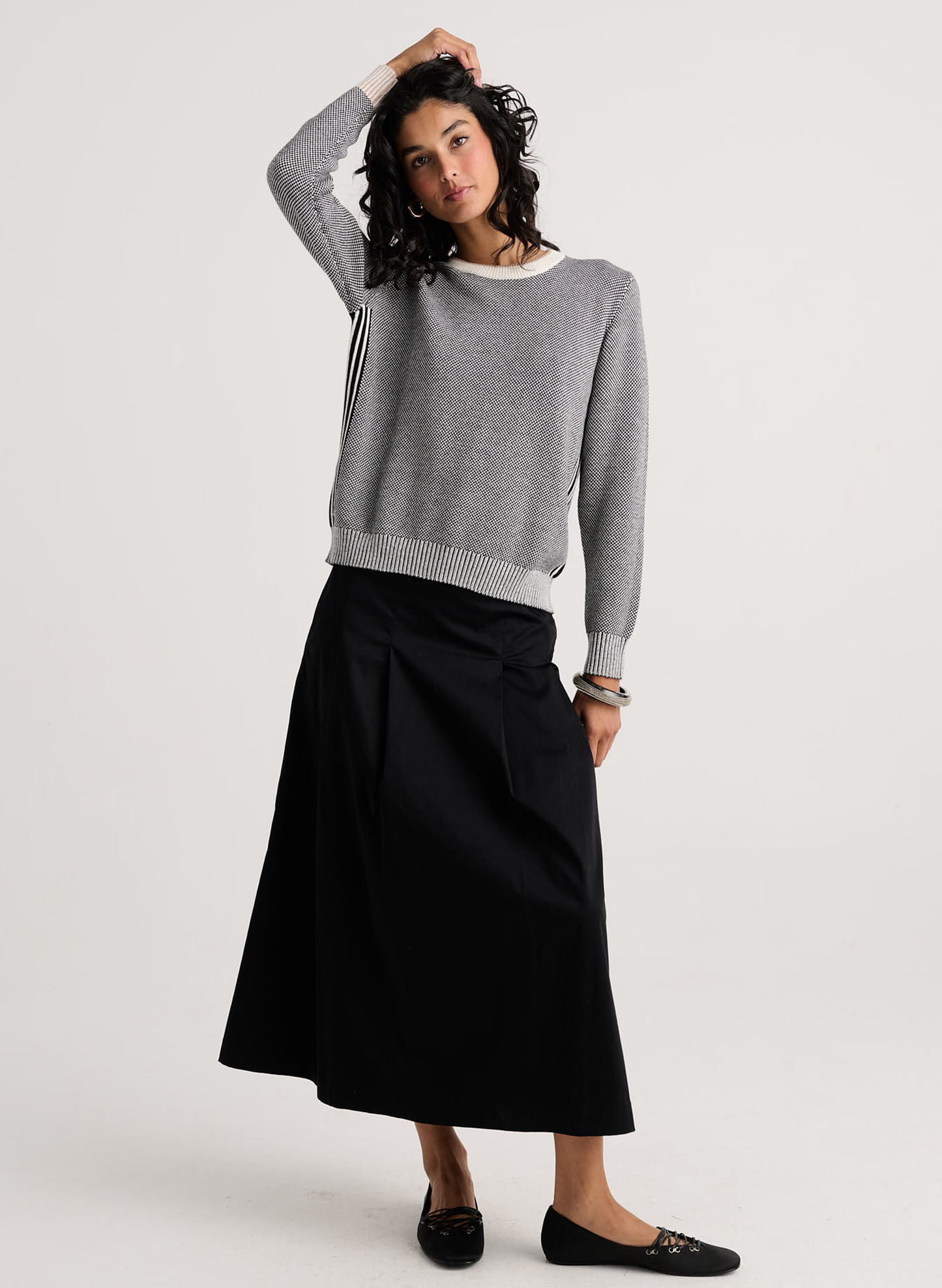 Zaket & Plover - Birdseye Sweater - Snow