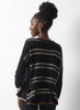 Zaket & Plover Zaket & Plover - Birdseye Trim Sweater - Black available at The Good Life Boutique