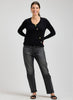 Zaket & Plover Zaket & Plover - Button Angle Sweater - Black available at The Good Life Boutique