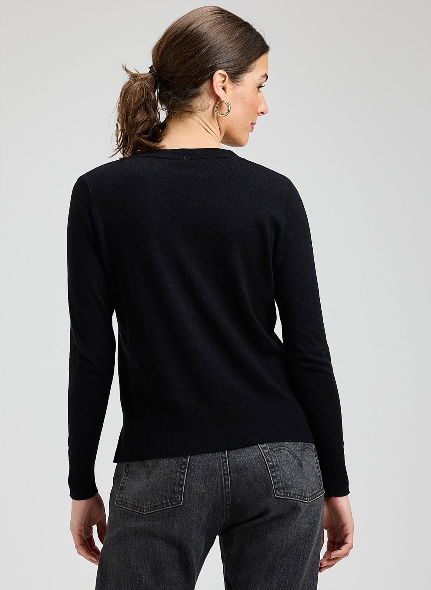 Zaket & Plover Zaket & Plover - Button Angle Sweater - Black available at The Good Life Boutique