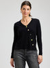 Zaket & Plover Zaket & Plover - Button Angle Sweater - Black available at The Good Life Boutique