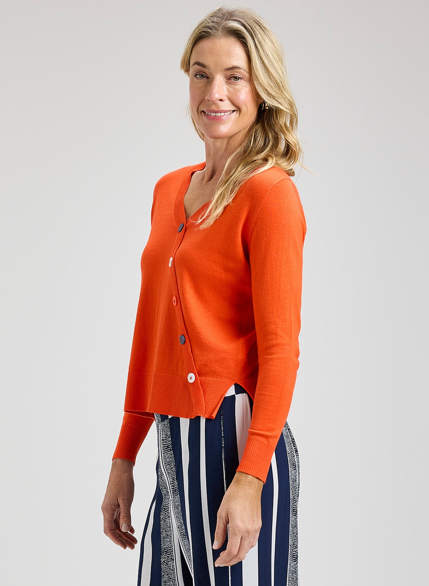 Zaket & Plover Zaket & Plover - Button Angle Sweater - Flame available at The Good Life Boutique