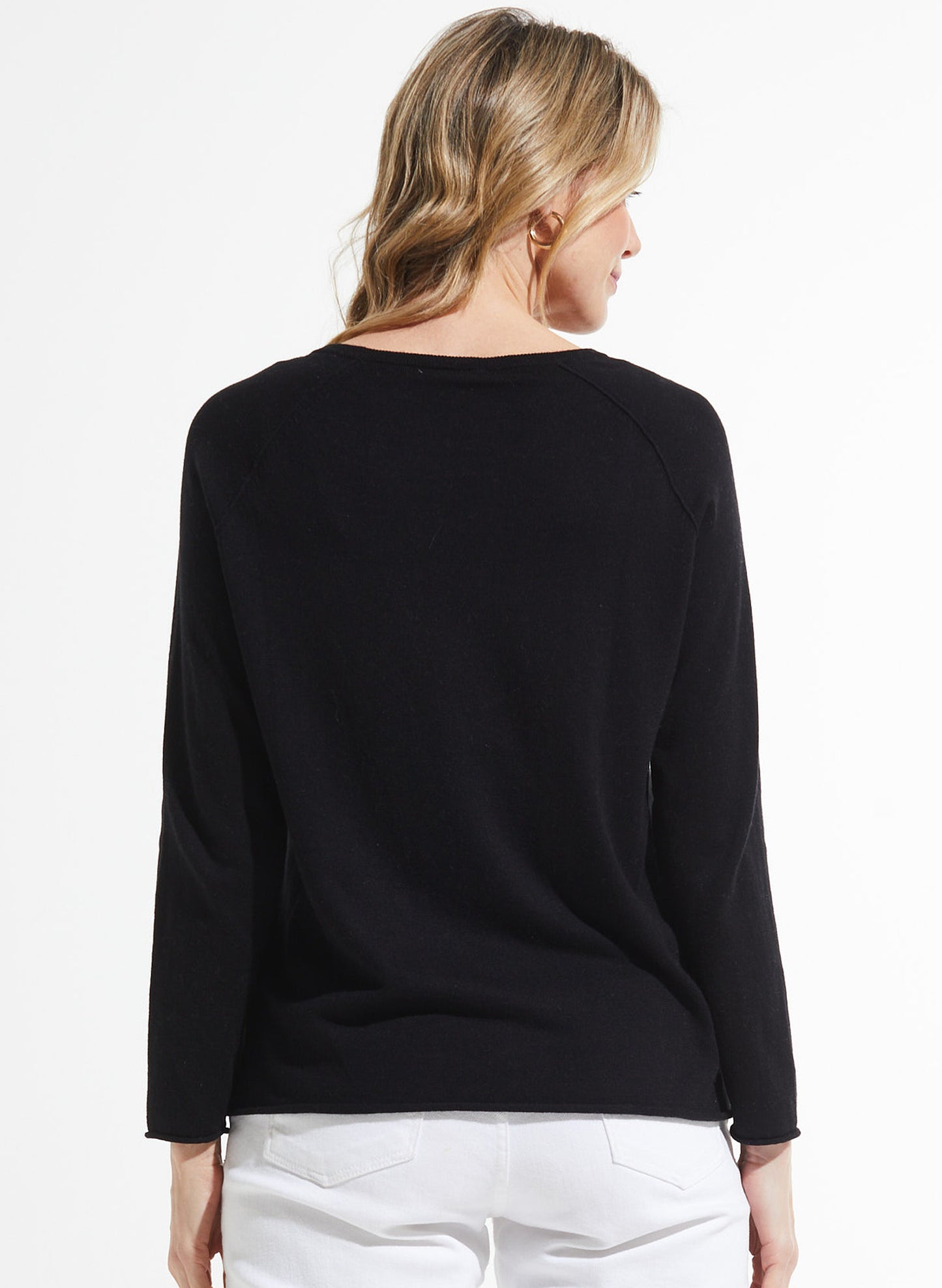 Zaket & Plover Zaket & Plover - Button Detail Sweater - Black available at The Good Life Boutique