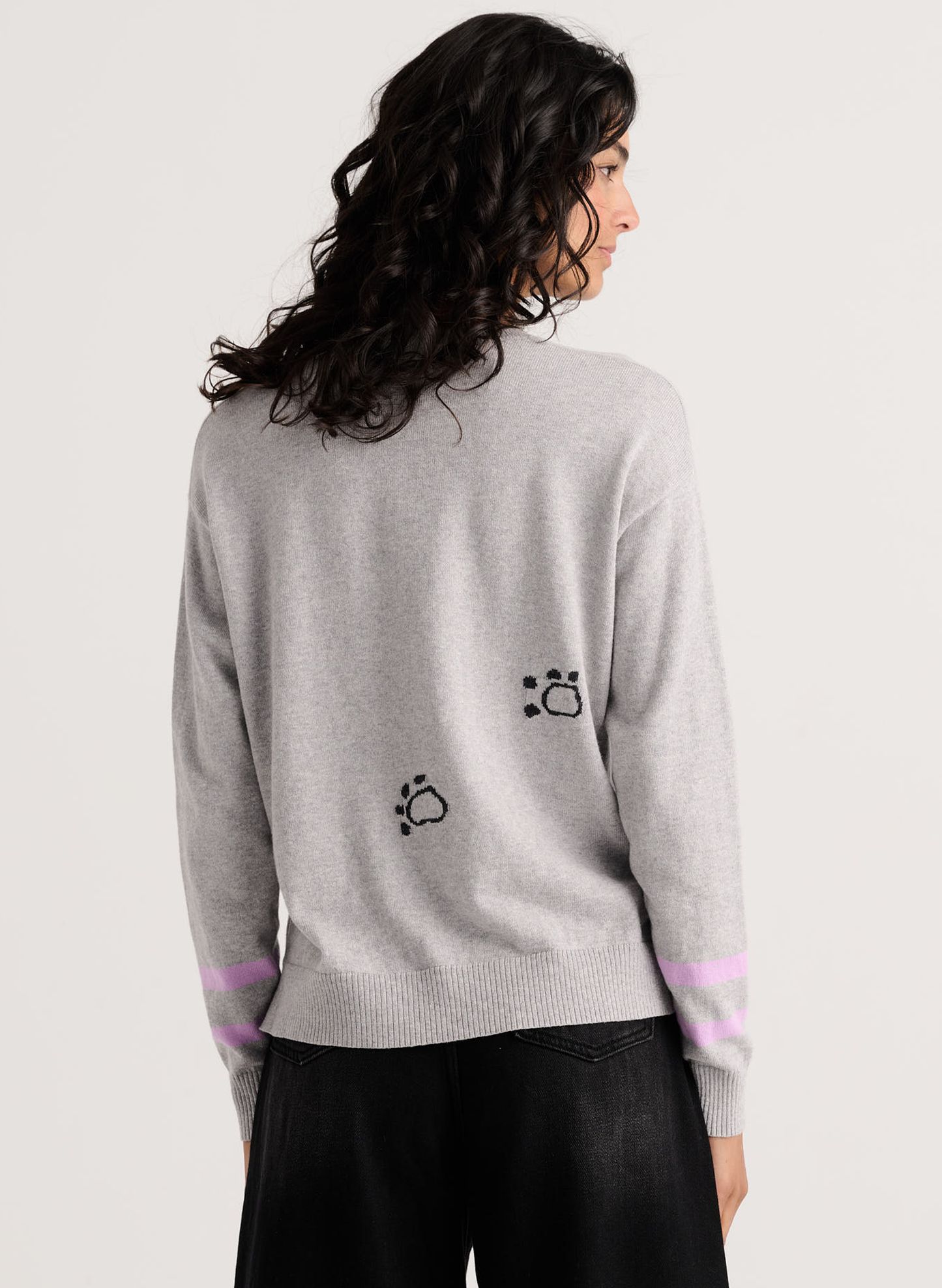 Zaket & Plover Zaket & Plover - Cheeky Cat Sweater - Marl available at The Good Life Boutique