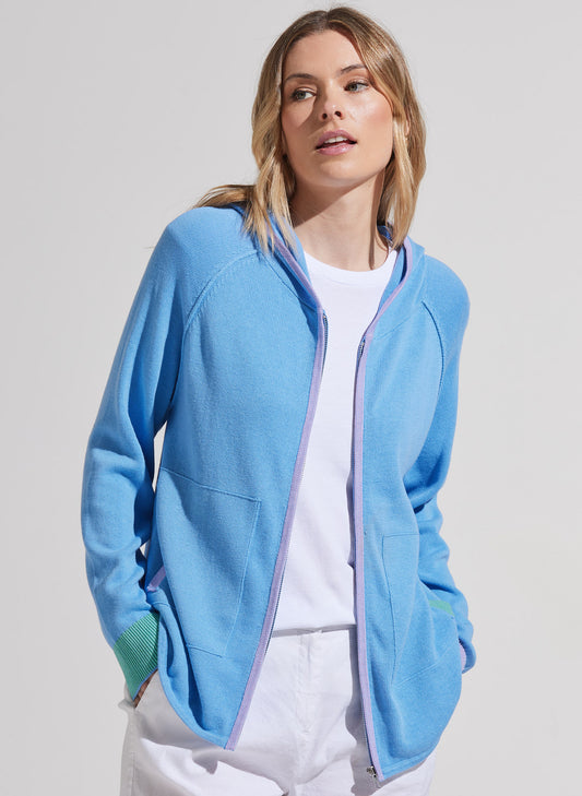 Zaket & Plover Zaket & Plover - Chunky Cotton Hoodie - Blue available at The Good Life Boutique