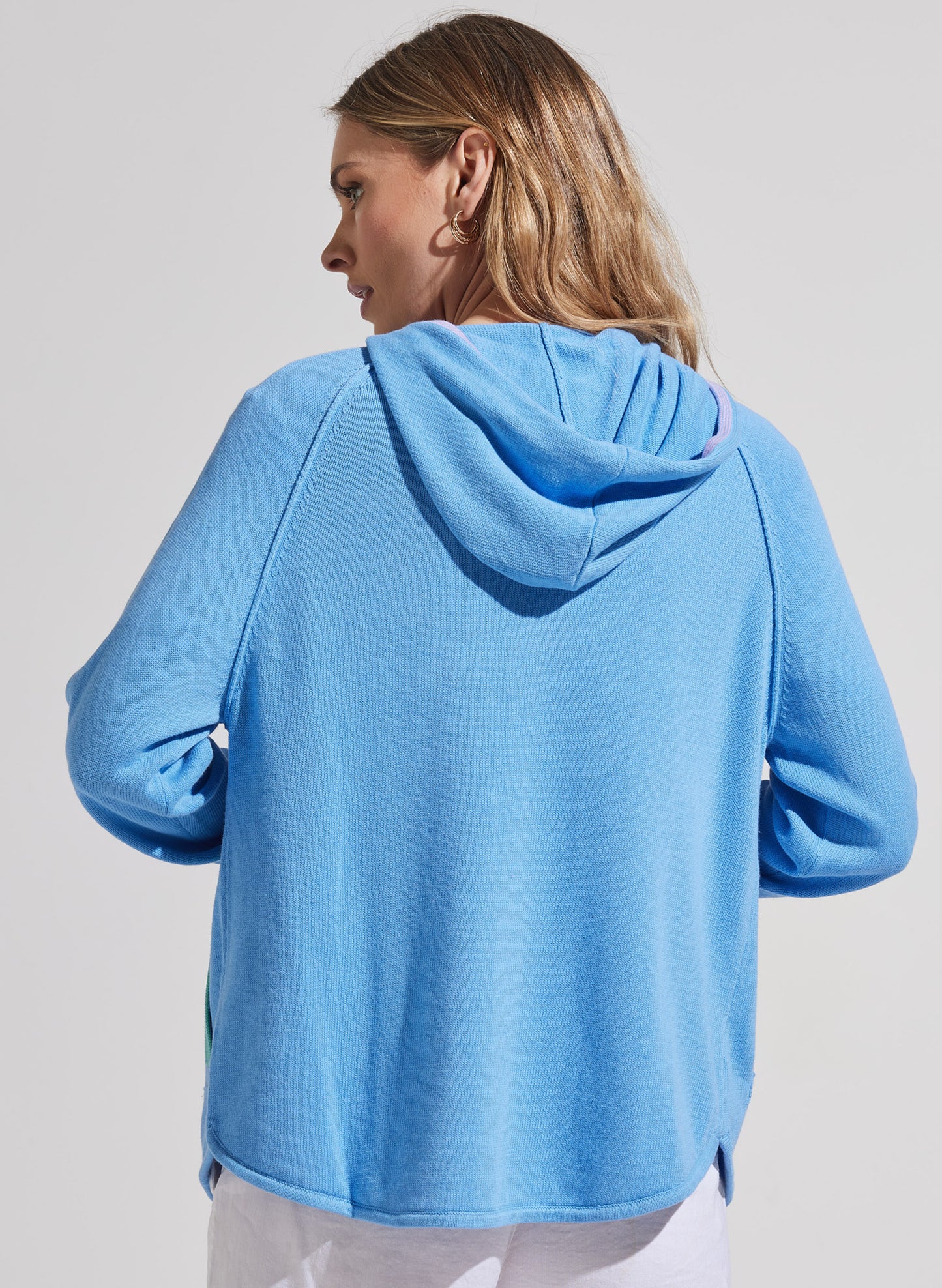 Zaket & Plover Zaket & Plover - Chunky Cotton Hoodie - Blue available at The Good Life Boutique