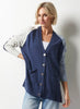 Zaket & Plover Zaket & Plover - College Cardigan - Denim Combo available at The Good Life Boutique