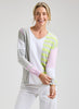 Zaket & Plover Zaket & Plover - Contrast Stripe Vee - Lt Marl available at The Good Life Boutique