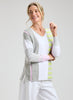 Zaket & Plover Zaket & Plover - Contrast Stripe Vee - Lt Marl available at The Good Life Boutique