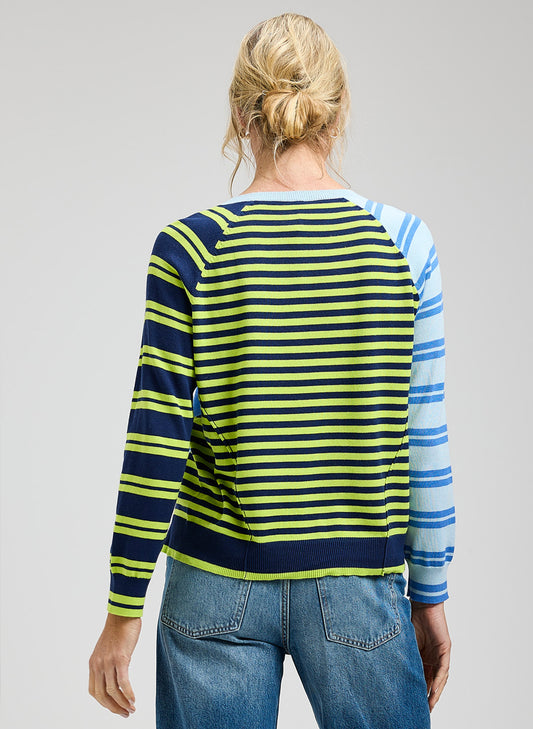 Zaket & Plover Zaket & Plover - Crazy Stripe - Powder available at The Good Life Boutique