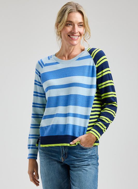 Zaket & Plover Zaket & Plover - Crazy Stripe - Powder available at The Good Life Boutique