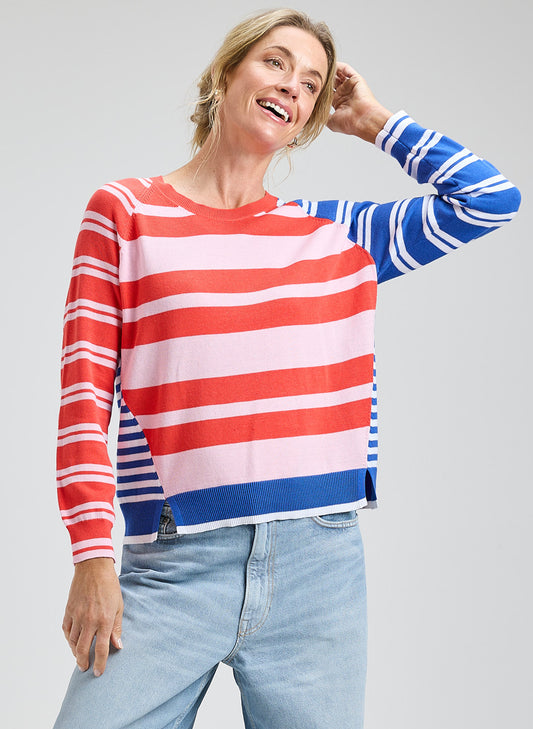 Zaket & Plover Zaket & Plover - Crazy Stripe - Raspberry available at The Good Life Boutique