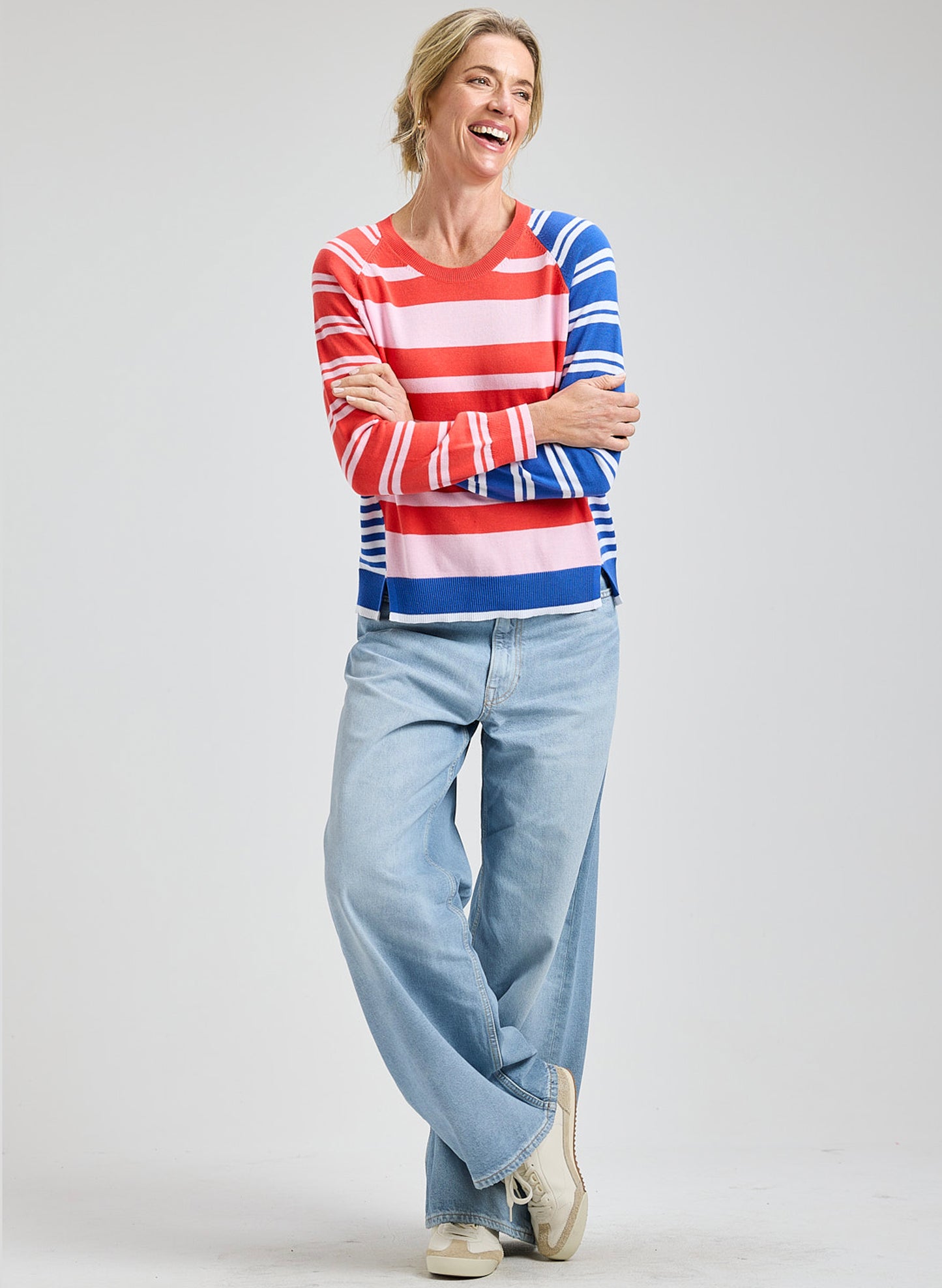 Zaket & Plover Zaket & Plover - Crazy Stripe - Raspberry available at The Good Life Boutique