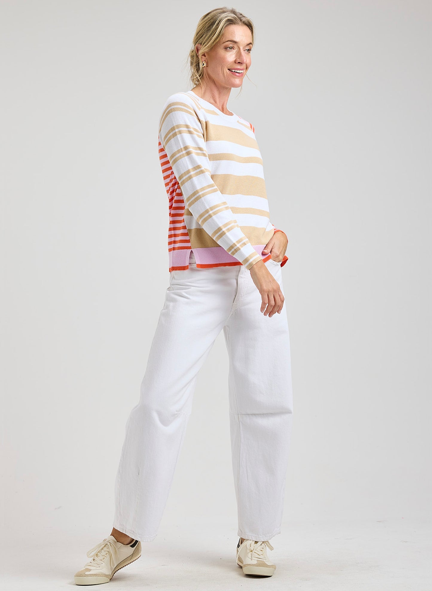Zaket & Plover Zaket & Plover - Crazy Stripe - White available at The Good Life Boutique