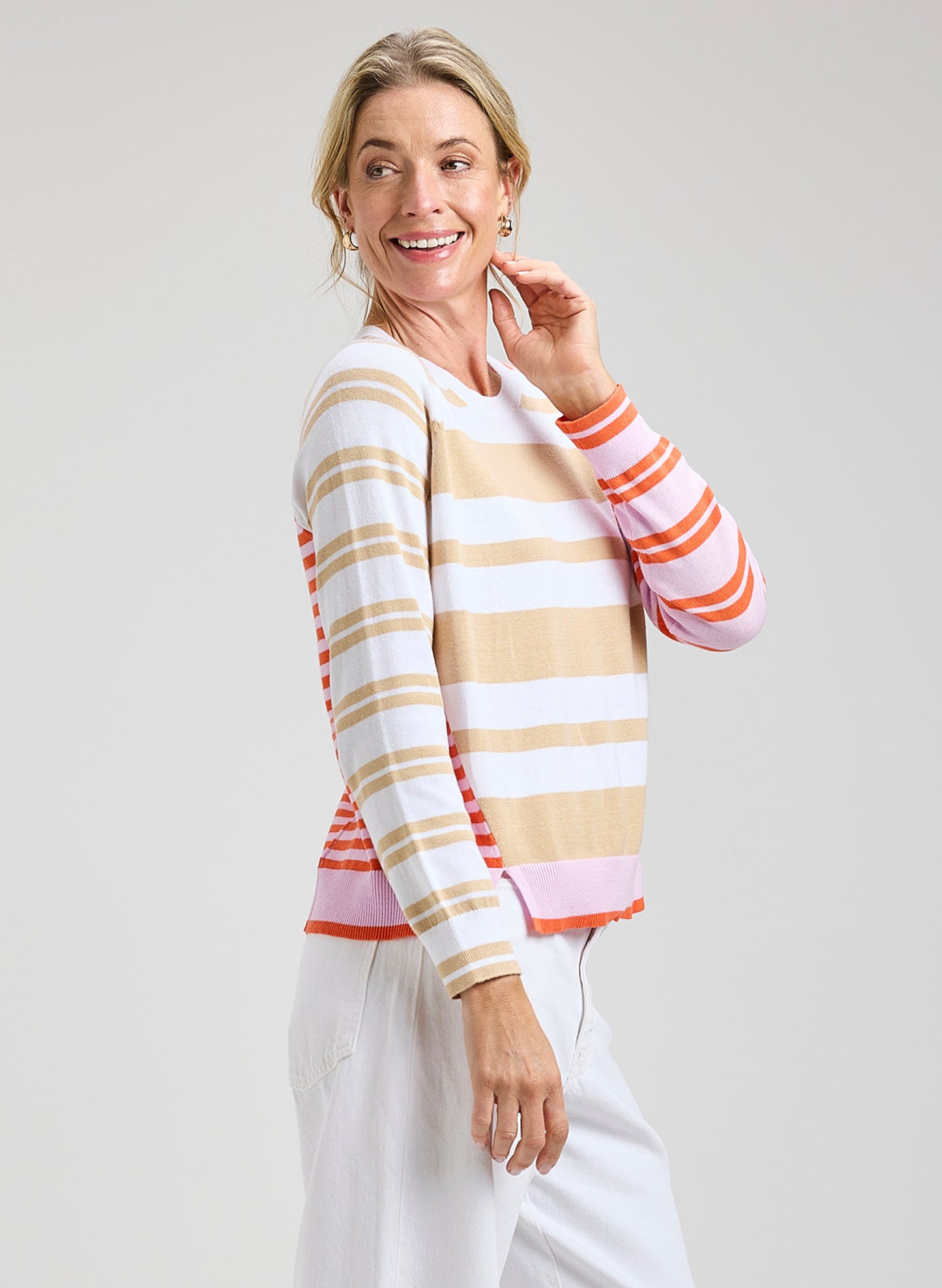 Zaket & Plover Zaket & Plover - Crazy Stripe - White available at The Good Life Boutique