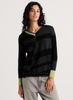 Zaket & Plover Zaket & Plover - Crazy Stripe Sweater - Black available at The Good Life Boutique