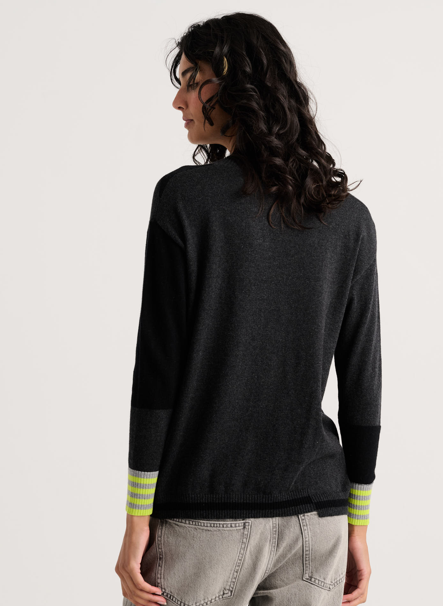 Zaket & Plover Zaket & Plover - Crazy Stripe Sweater - Black available at The Good Life Boutique