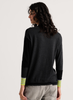 Zaket & Plover Zaket & Plover - Crazy Stripe Sweater - Black available at The Good Life Boutique