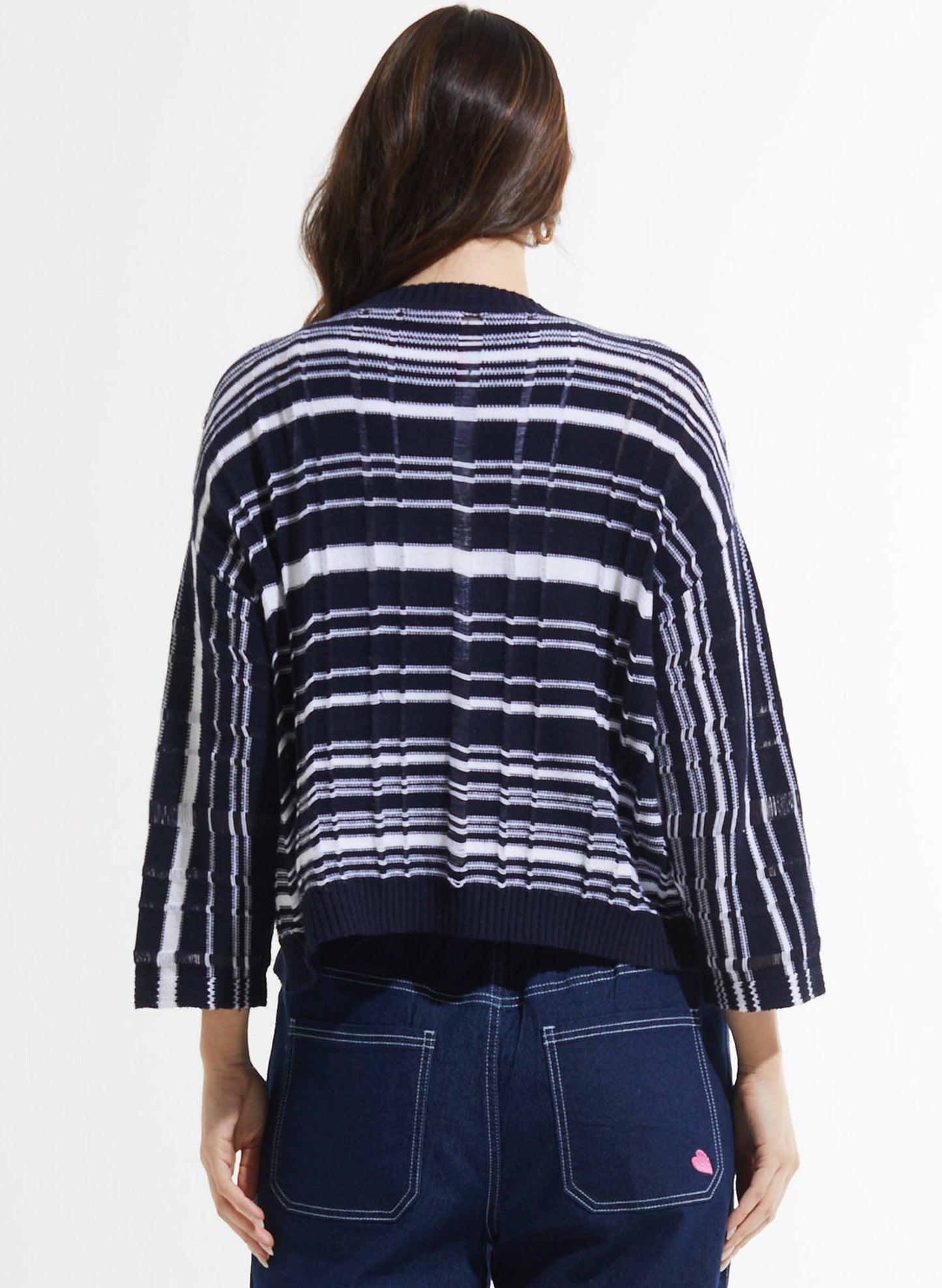 Zaket & Plover Zaket & Plover - Crop Cardi - Navy available at The Good Life Boutique