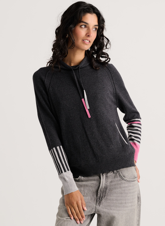 Zaket & Plover Zaket & Plover - Drawcord Sweater - Charcoal available at The Good Life Boutique
