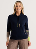 Zaket & Plover Zaket & Plover - Drawcord Sweater - Dk Denim available at The Good Life Boutique