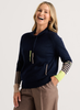 Zaket & Plover Zaket & Plover - Drawcord Sweater - Dk Denim available at The Good Life Boutique