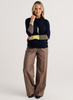 Zaket & Plover Zaket & Plover - Drawcord Sweater - Dk Denim available at The Good Life Boutique