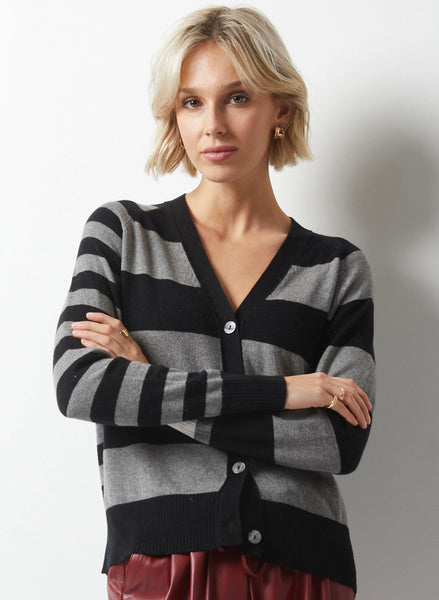 Zaket & Plover - Essential Stripe Cardigan - Black | The Zaket & Plover - Essential Stripe Cardigan - Black | The